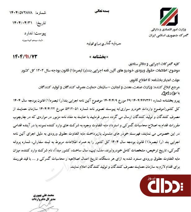 بازپرداخت حقوق ورودی خودرو‌های وارداتی کلید خورد