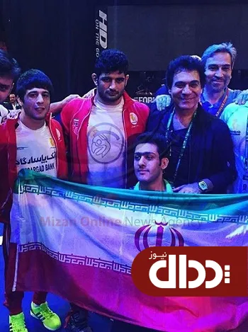 عکس/ خواننده لس آنجلسی در بين كشتی گيران ايرانی