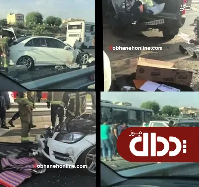 عکس/ تصادف شدید بنز لوکس و رونیز