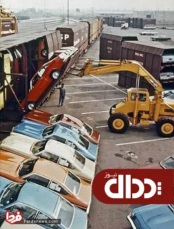 عکس/شیوه جالب ارسال خودروها در دهه ۷۰