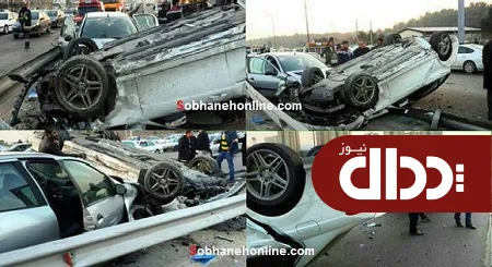 عکس/ پشتک صد میلیونی بنز در تهران