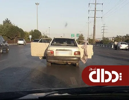 عکس/ حمل بار خطرناک با پراید!