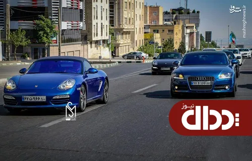 عکس/ فخر فروشی کاروان بچه پولدارهای تهرانی با خودروهایشان