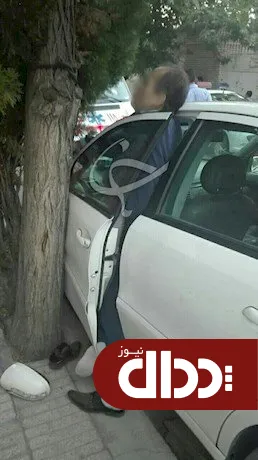 عکس/ مرگ دردناک یک مشهدی در بنز