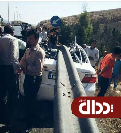 عکس/ تصادف شدید لکسوس با گاردریل