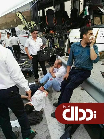 عکس/ تصادف اتوبوس کارکنان پارس جنوبی