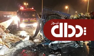 تصادف مرگبار دو نیسان‌ در اتوبان تهران -قم + عکس
