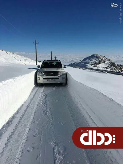عکس/ حجم برف در نزدیکی شهر سرعین
