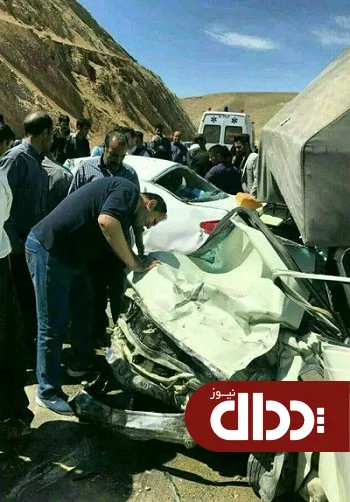 عکس/ تصادف مرگبار وانت و پژو در جاده حمیل - شباب