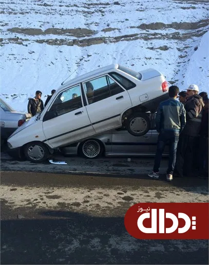 عکس/ تصادف عجیب پراید در جاده بند ارومیه