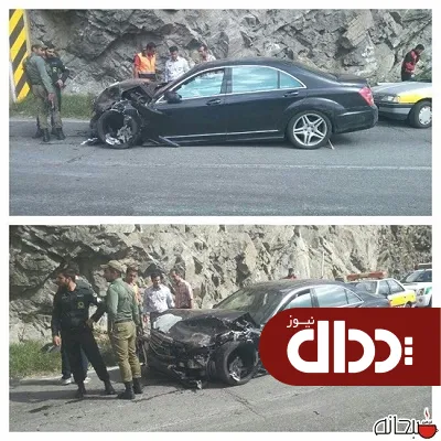 عکس/ تصادف سنگین بنز اس کلاس در جاده چالوس